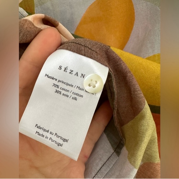 Sézane x Rafael Uriegas Silk Pierro Shirt in Lugar 36 US 4 - Picture 6 of 7